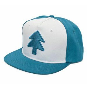 Cartoon Fan Dipper Aqua Pine Flat Hat Embroidered Unisex- Adult Gravity Falls